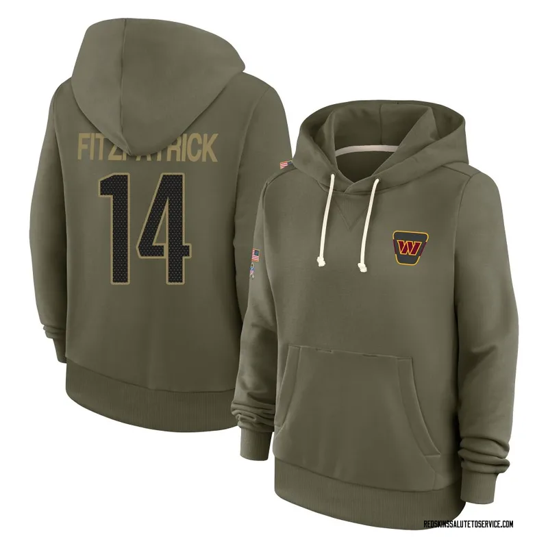 Women's Ryan Fitzpatrick Washington Commanders Olive 2025 Salute to Service Hoodie