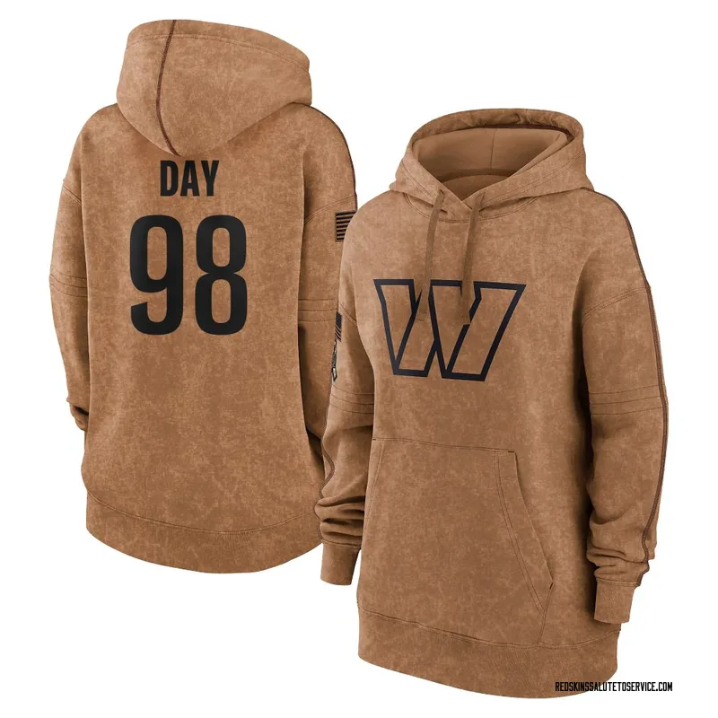 Women's Sheldon Day Washington Commanders Brown 2023 Salute To Service Pullover Hoodie