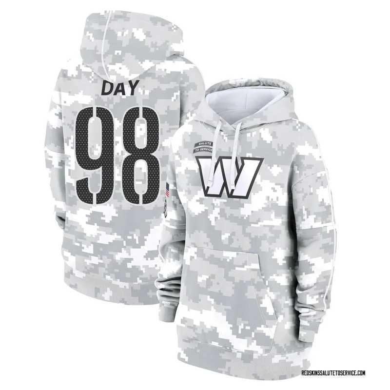 Women's Sheldon Day Washington Commanders Camo Arctic 2024 Salute to Service Club Fleece Pullover Hoodie