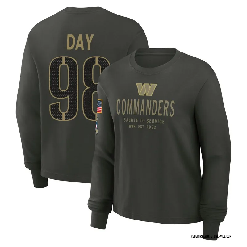 Women's Sheldon Day Washington Commanders Green Dark/ 2025 Salute to Service Sideline Long Sleeve T-Shirt