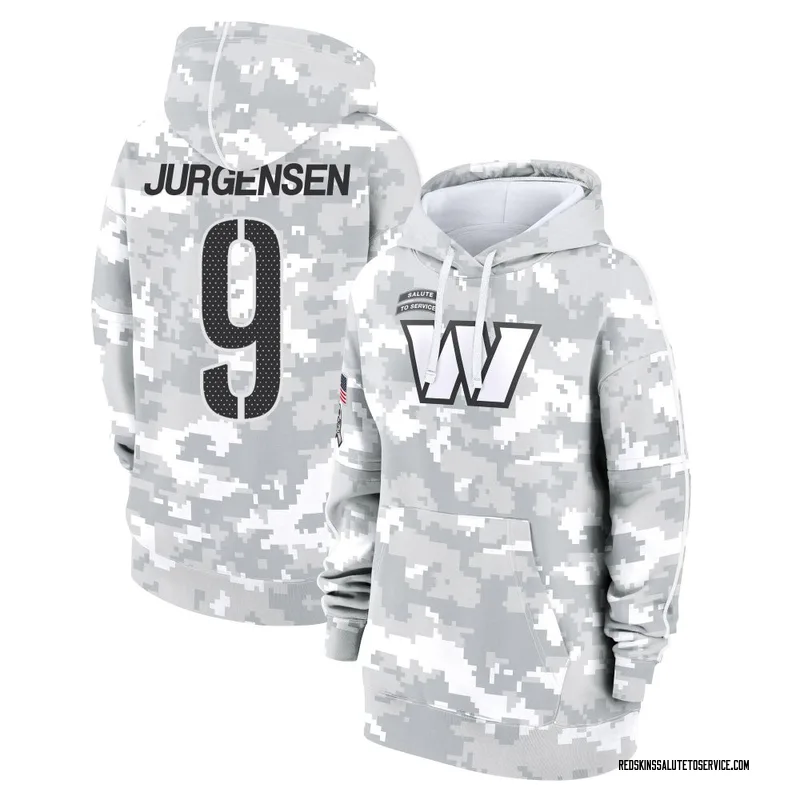 Women's Sonny Jurgensen Washington Commanders Camo Arctic 2024 Salute to Service Club Fleece Pullover Hoodie