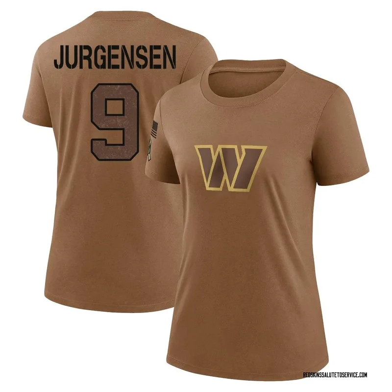 Women's Sonny Jurgensen Washington Commanders Legend Brown 2023 Salute To Service Performance T-Shirt