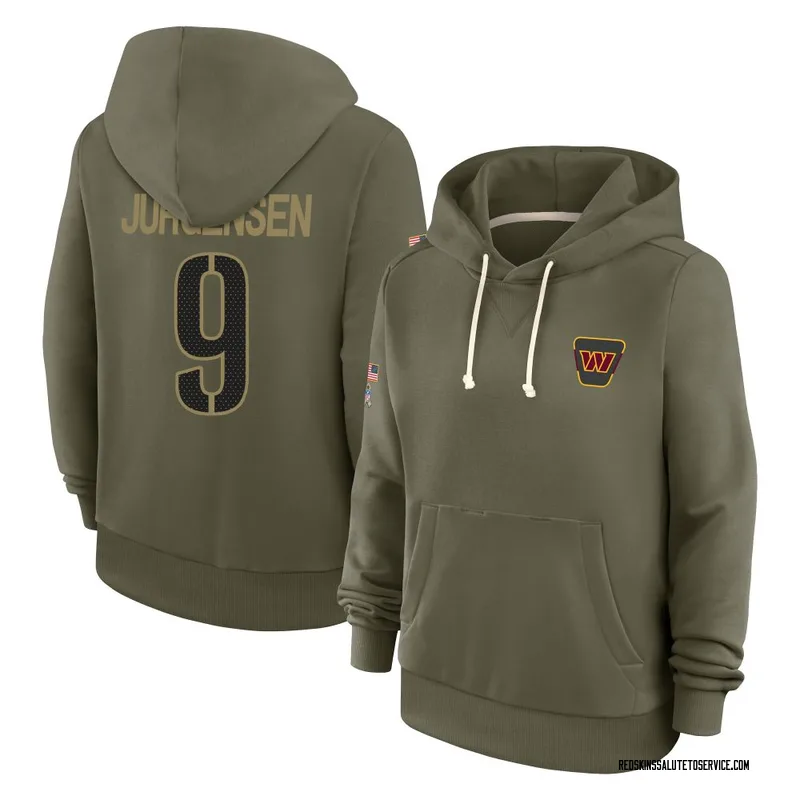 Women's Sonny Jurgensen Washington Commanders Olive 2025 Salute to Service Hoodie