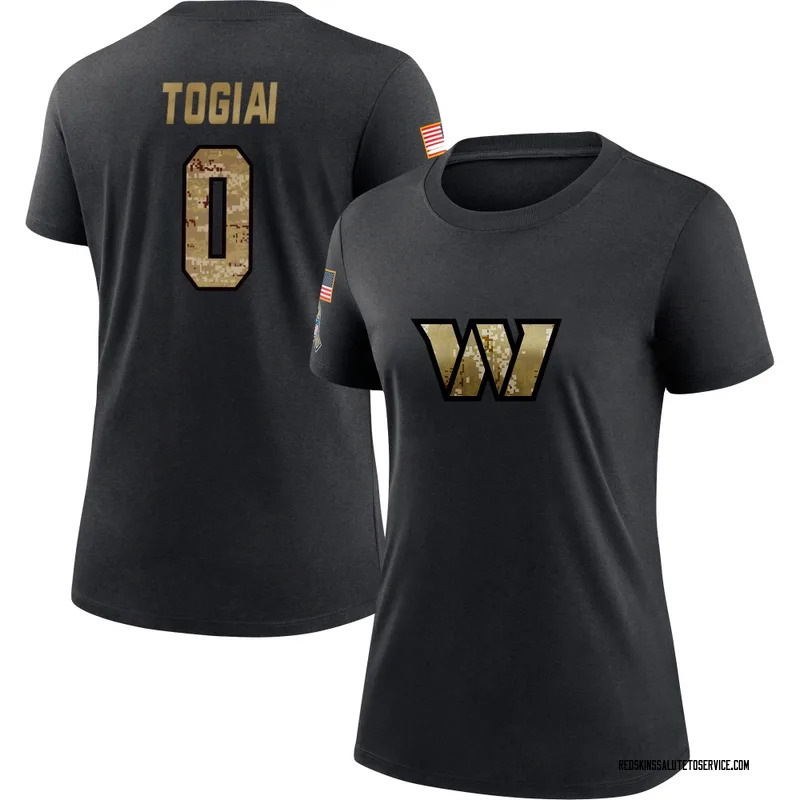 Women's Tanoa Togiai Washington Commanders Black 2020 Salute To Service Performance T-Shirt