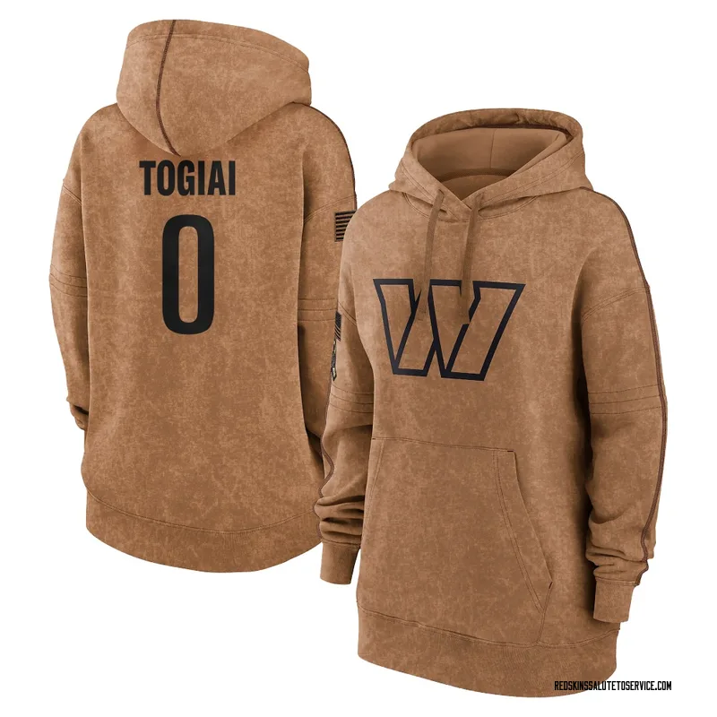 Women's Tanoa Togiai Washington Commanders Brown 2023 Salute To Service Pullover Hoodie