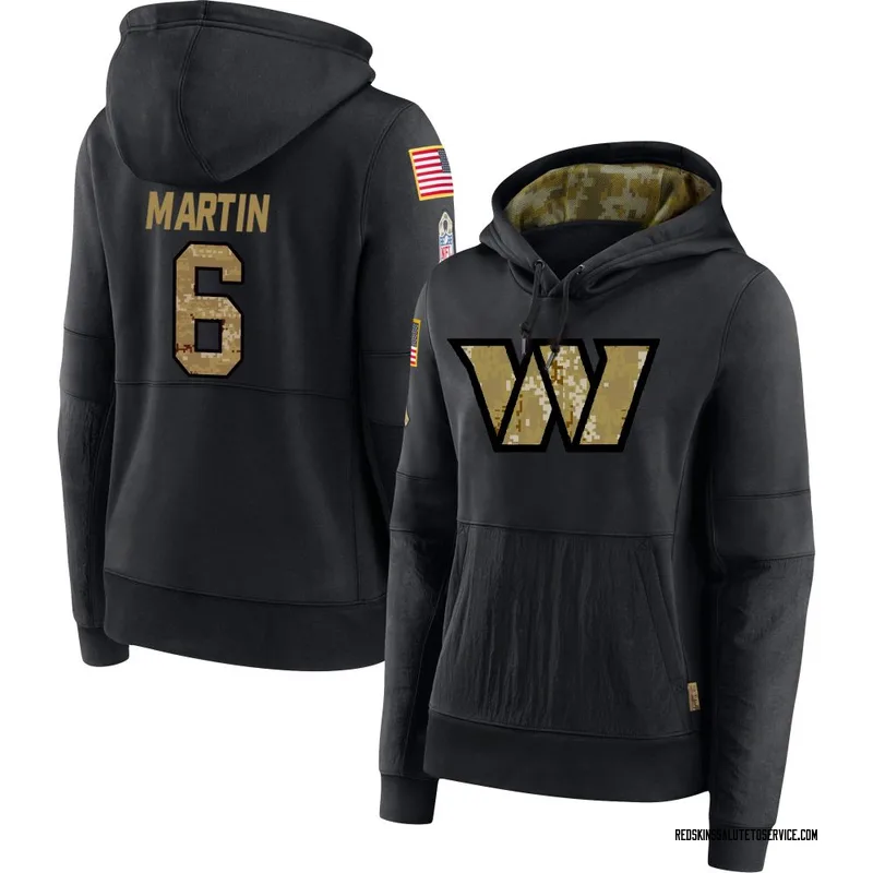 Women's Tay Martin Washington Commanders Black 2020 Salute to Service Sideline Performance Pullover Hoodie