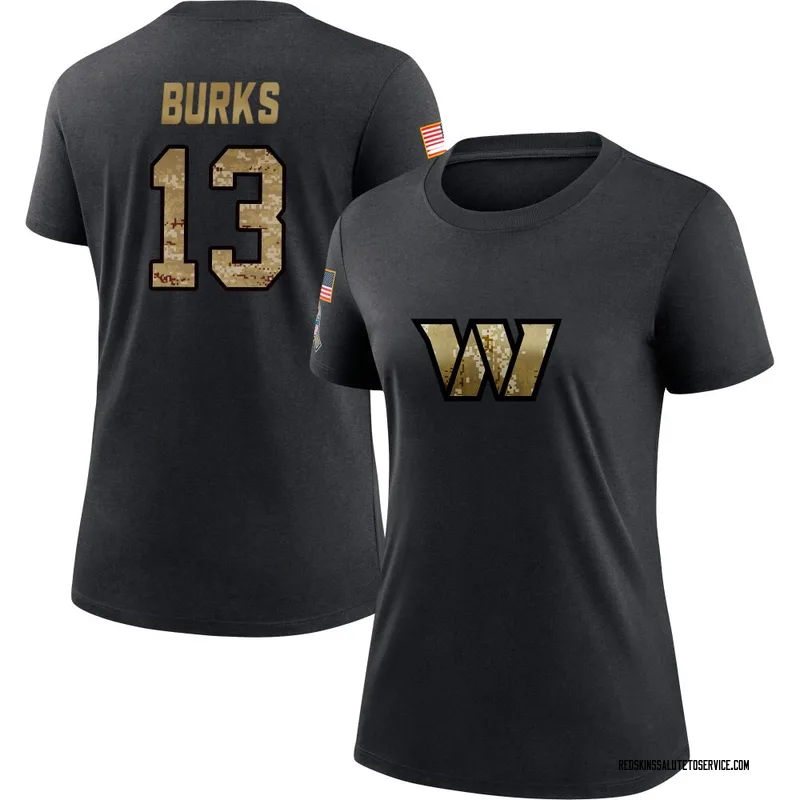 Women's Treylon Burks Washington Commanders Black 2020 Salute To Service Performance T-Shirt