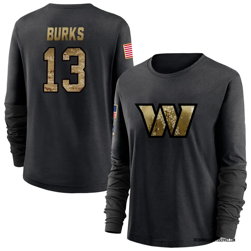 Women's Treylon Burks Washington Commanders Black 2020 Salute To Service Sideline Performance Long Sleeve T-Shirt