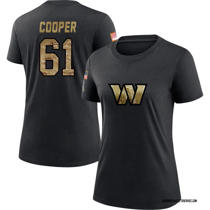 Women's Tyler Cooper Washington Commanders Black 2020 Salute To Service Performance T-Shirt