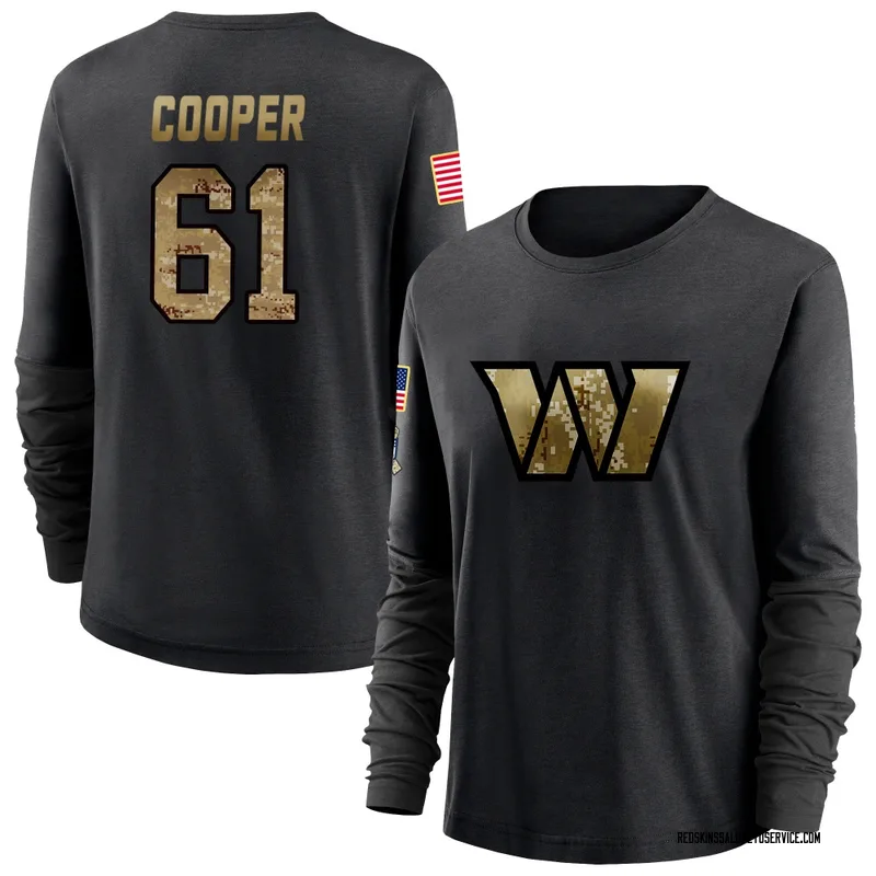 Women's Tyler Cooper Washington Commanders Black 2020 Salute To Service Sideline Performance Long Sleeve T-Shirt