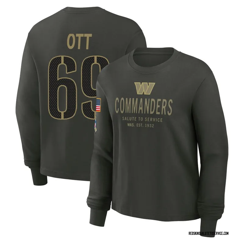 Women's Tyler Ott Washington Commanders Green Dark/ 2025 Salute to Service Sideline Long Sleeve T-Shirt
