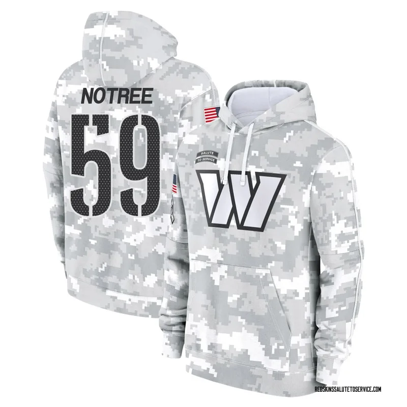 Youth Bryce Notree Washington Commanders Camo Arctic 2024 Salute to Service Club Fleece Pullover Hoodie