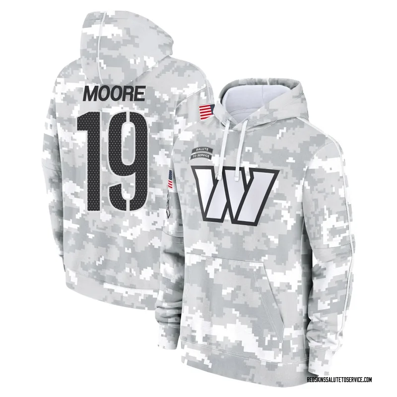 Youth Chris Moore Washington Commanders Camo Arctic 2024 Salute to Service Club Fleece Pullover Hoodie
