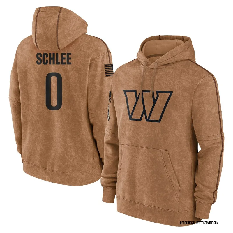 Youth Collin Schlee Washington Commanders Brown 2023 Salute To Service Club Pullover Hoodie