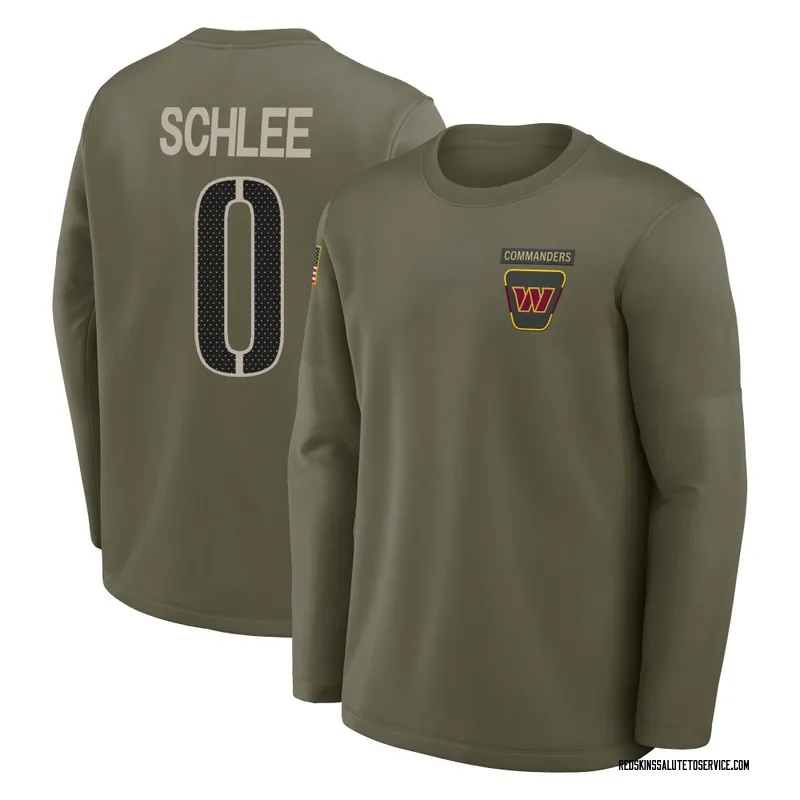 Youth Collin Schlee Washington Commanders Olive 2025 Salute to Service Sideline Coaches Long Sleeve T-Shirt