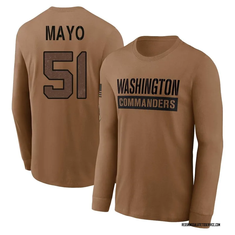 Youth David Mayo Washington Commanders Brown 2023 Salute To Service Long Sleeve T-Shirt