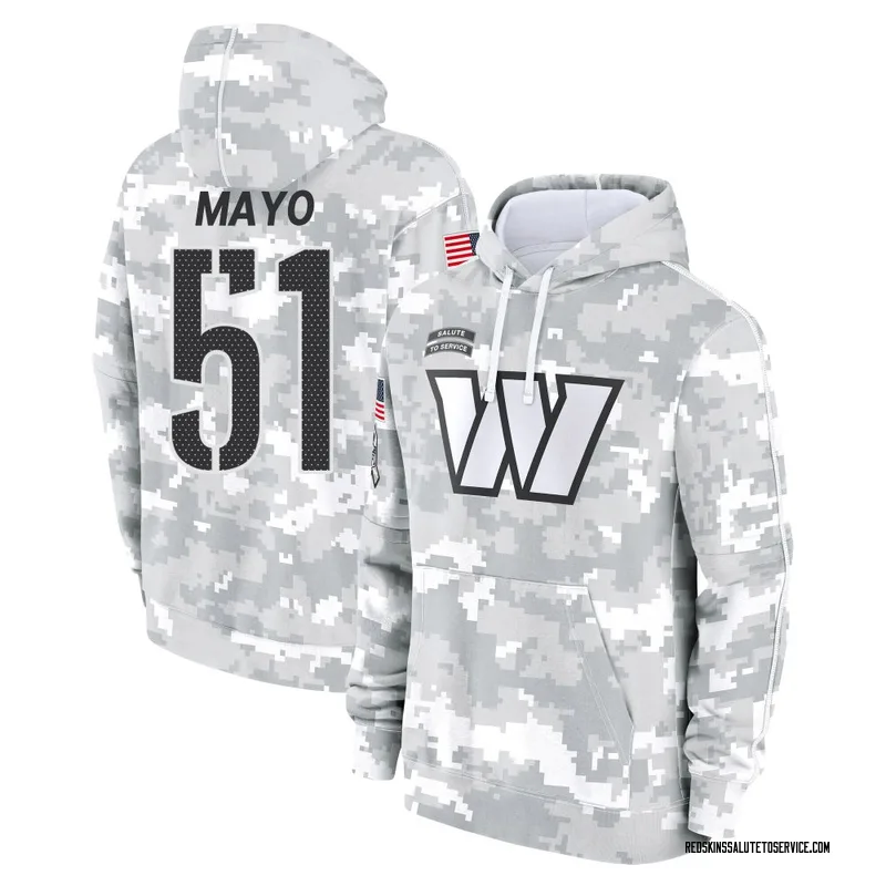 Youth David Mayo Washington Commanders Camo Arctic 2024 Salute to Service Club Fleece Pullover Hoodie
