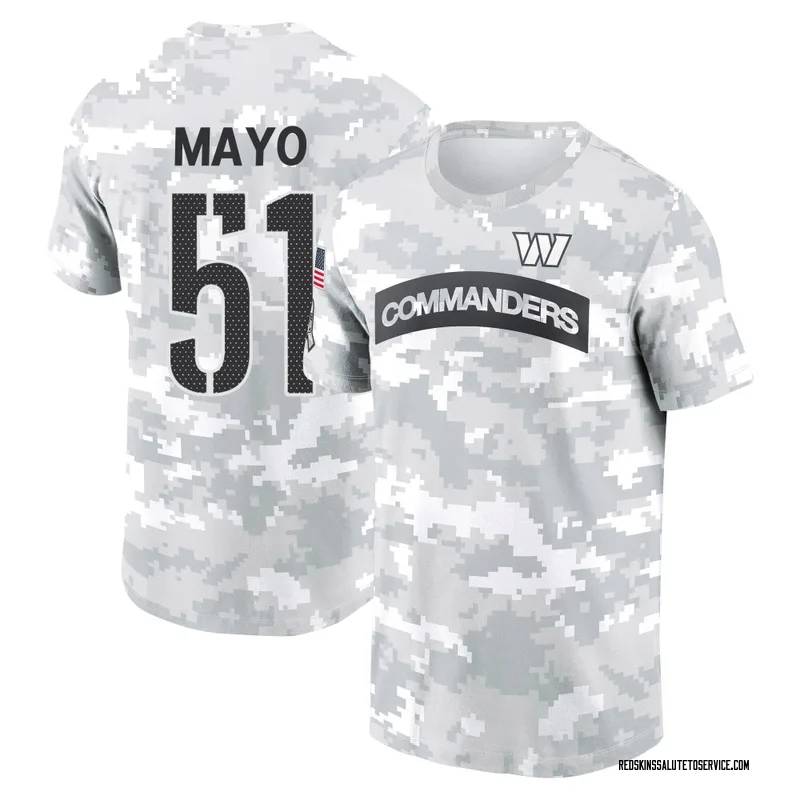 Youth David Mayo Washington Commanders Camo Arctic 2024 Salute to Service Performance T-Shirt