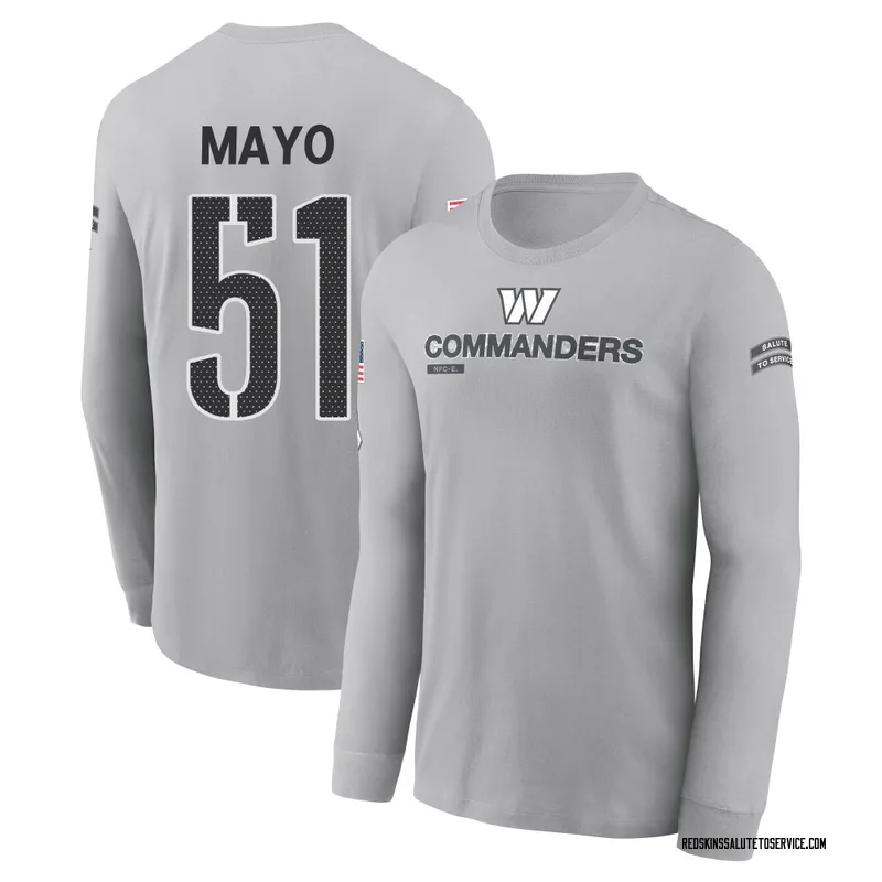 Youth David Mayo Washington Commanders Gray 2024 Salute to Service Long Sleeve T-Shirt