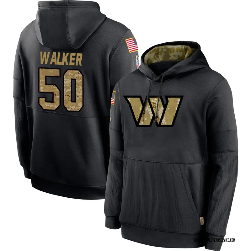 Youth DeMarcus Walker Washington Commanders Black 2020 Salute to Service Sideline Performance Pullover Hoodie