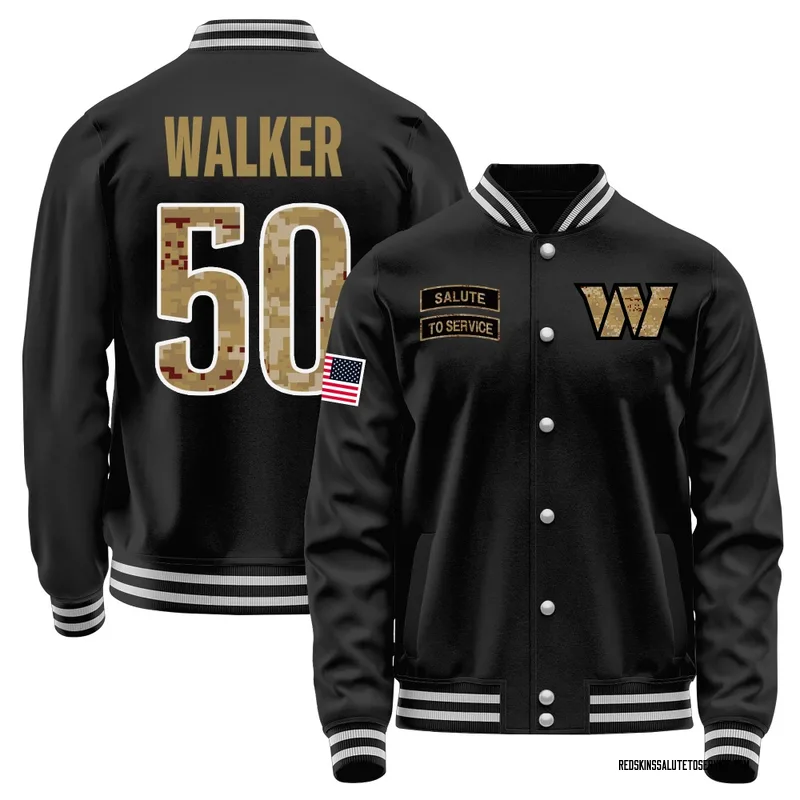 Youth DeMarcus Walker Washington Commanders Black Salute to Service Sideline Performance Jacket