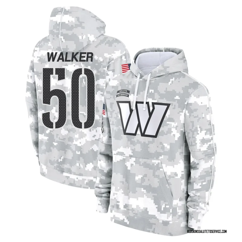 Youth DeMarcus Walker Washington Commanders Camo Arctic 2024 Salute to Service Club Fleece Pullover Hoodie