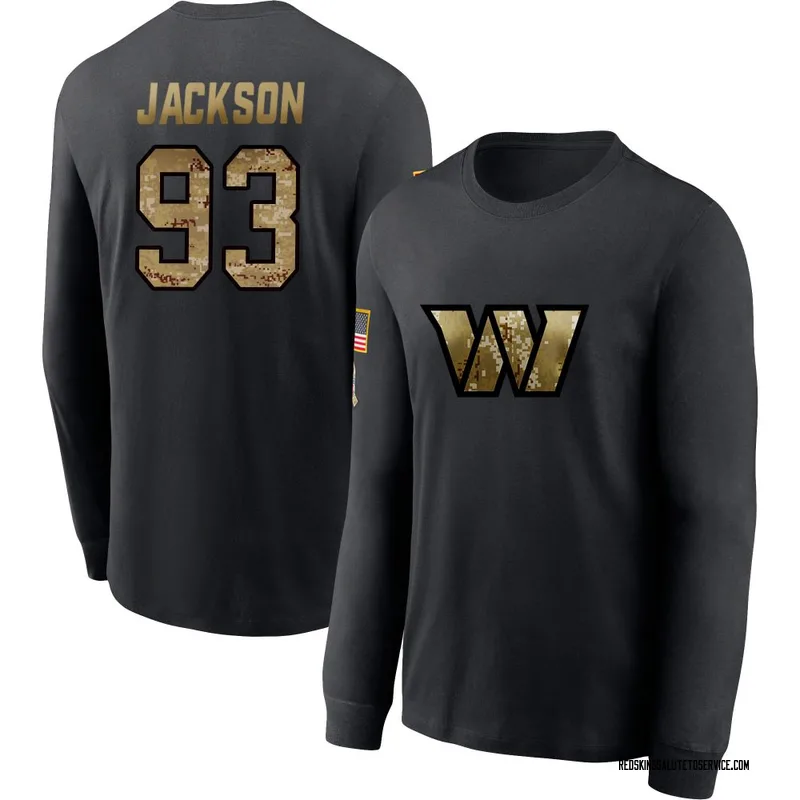 Youth Drake Jackson Washington Commanders Black 2020 Salute To Service Sideline Performance Long Sleeve T-Shirt