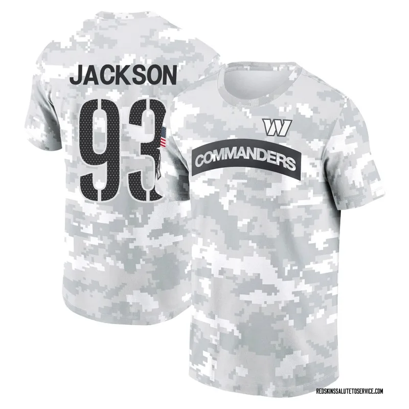 Youth Drake Jackson Washington Commanders Camo Arctic 2024 Salute to Service Performance T-Shirt