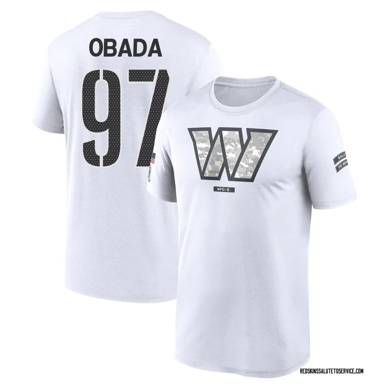 Youth Efe Obada Washington Commanders Legend White 2024 Salute to Service Performance T-Shirt