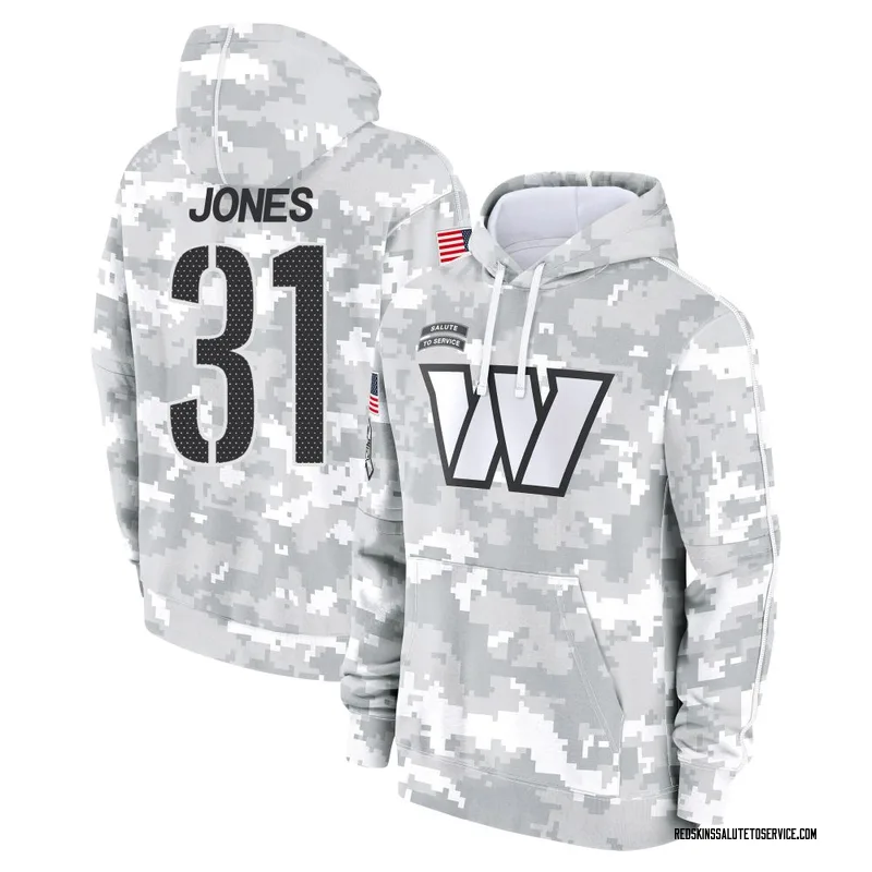 Youth Jonathan Jones Washington Commanders Camo Arctic 2024 Salute to Service Club Fleece Pullover Hoodie