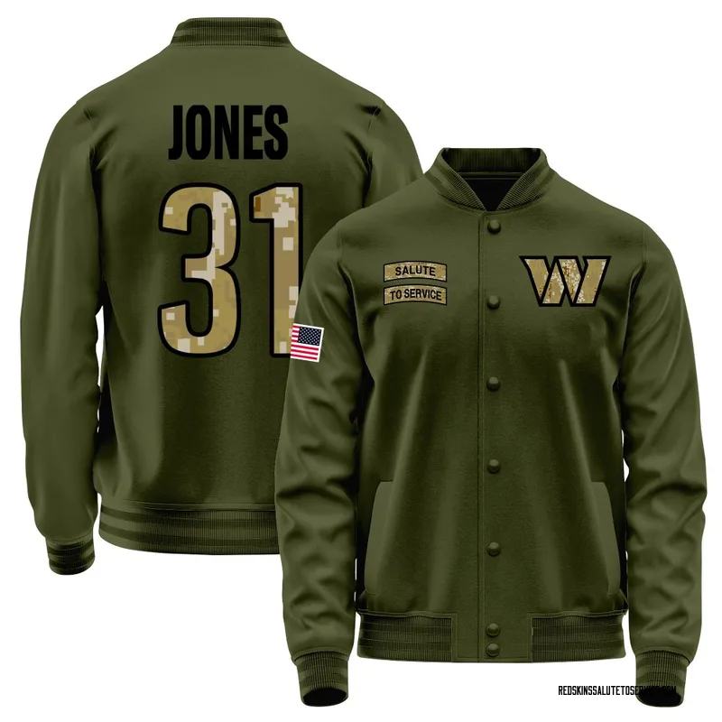 Youth Jonathan Jones Washington Commanders Olive Salute to Service Sideline Performance Jacket