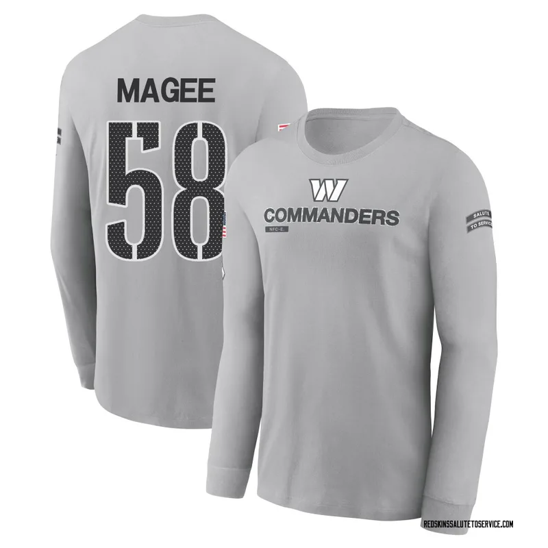 Youth Jordan Magee Washington Commanders Gray 2024 Salute to Service Long Sleeve T-Shirt