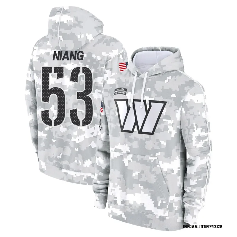 Youth Lucas Niang Washington Commanders Camo Arctic 2024 Salute to Service Club Fleece Pullover Hoodie
