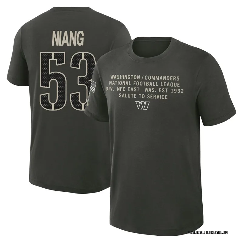 Youth Lucas Niang Washington Commanders Green Dark/ 2025 Salute to Service Sideline Slub T-Shirt