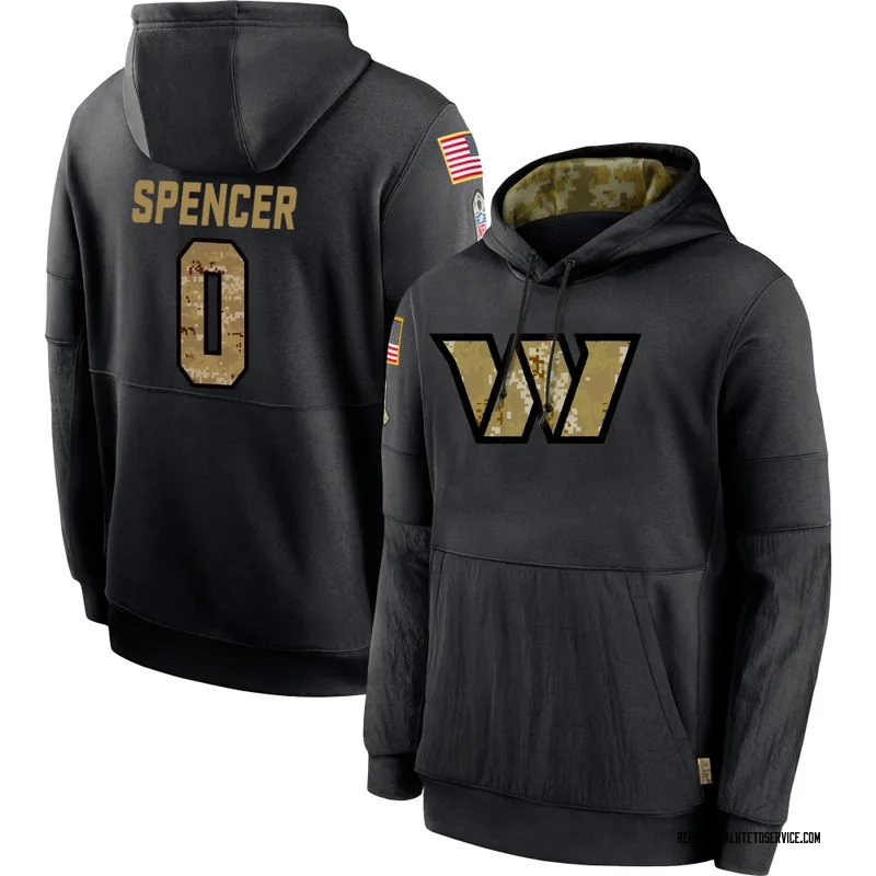 Youth Malik Spencer Washington Commanders Black 2020 Salute to Service Sideline Performance Pullover Hoodie