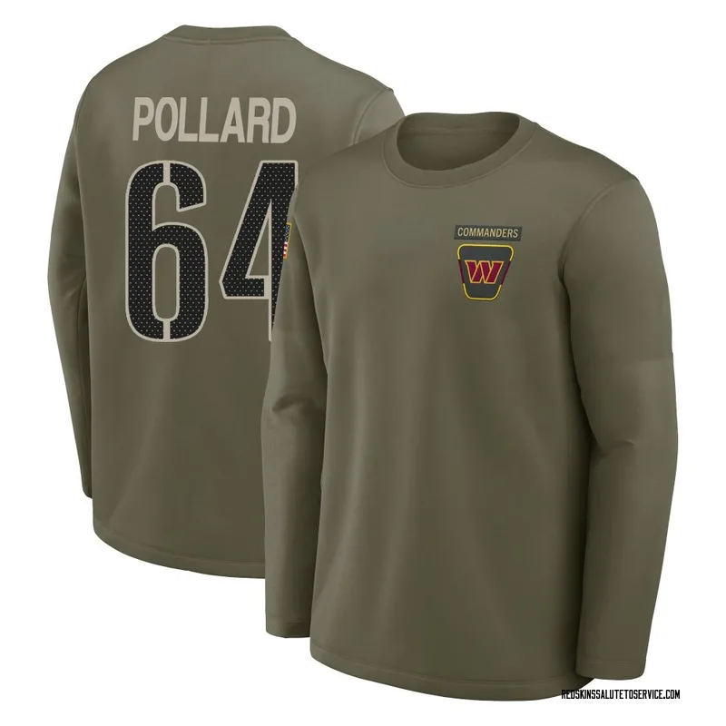 Youth Norell Pollard Washington Commanders Olive 2025 Salute to Service Sideline Coaches Long Sleeve T-Shirt