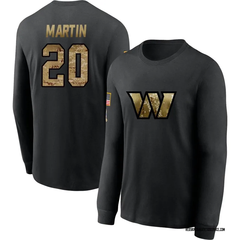 Youth Quan Martin Washington Commanders Black 2020 Salute To Service Sideline Performance Long Sleeve T-Shirt