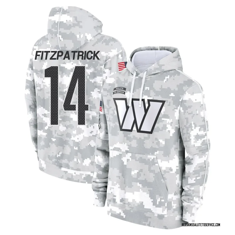Youth Ryan Fitzpatrick Washington Commanders Camo Arctic 2024 Salute to Service Club Fleece Pullover Hoodie