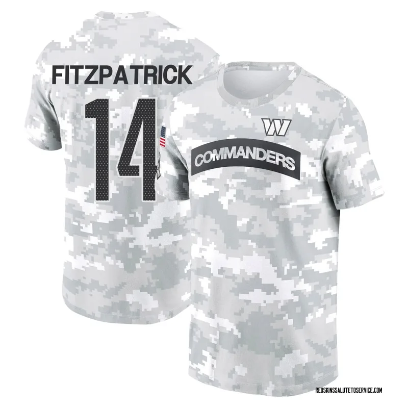 Youth Ryan Fitzpatrick Washington Commanders Camo Arctic 2024 Salute to Service Performance T-Shirt