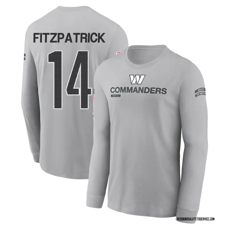 Youth Ryan Fitzpatrick Washington Commanders Gray 2024 Salute to Service Long Sleeve T-Shirt