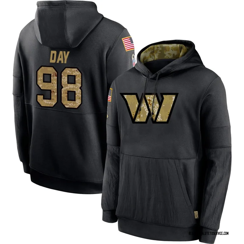 Youth Sheldon Day Washington Commanders Black 2020 Salute to Service Sideline Performance Pullover Hoodie