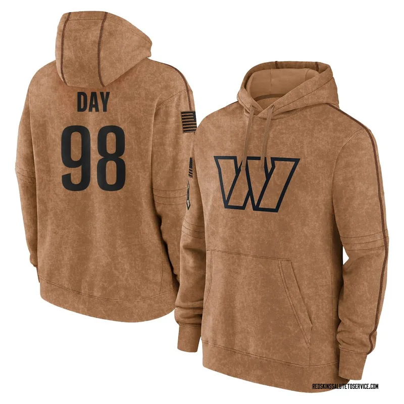 Youth Sheldon Day Washington Commanders Brown 2023 Salute To Service Club Pullover Hoodie