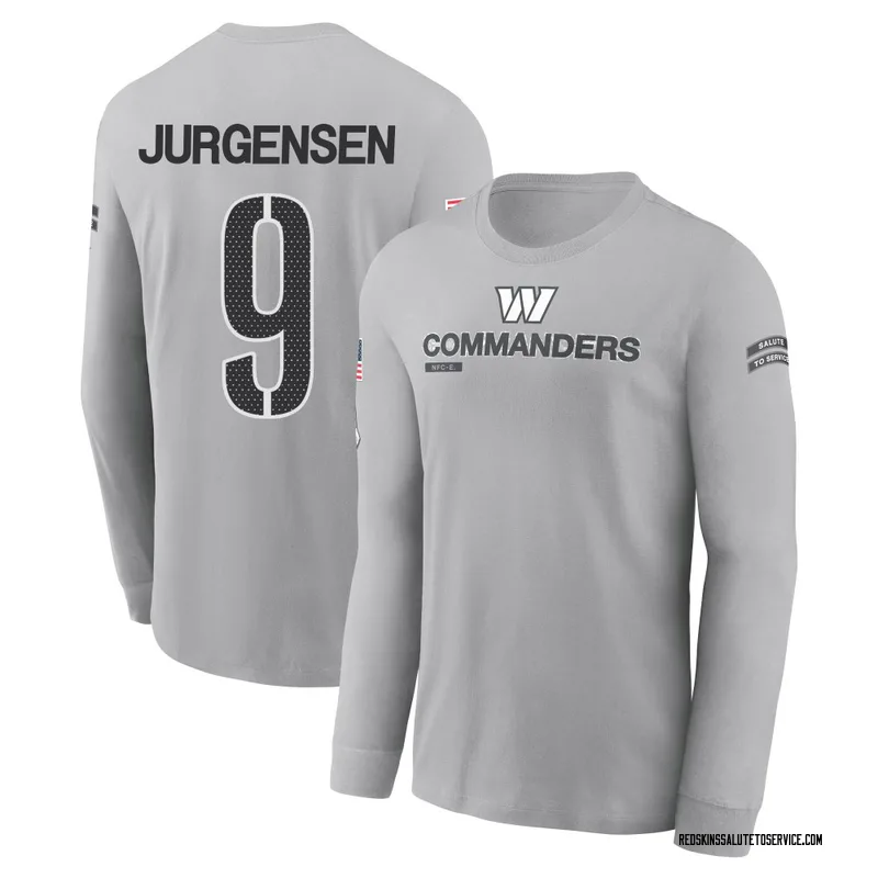 Youth Sonny Jurgensen Washington Commanders Gray 2024 Salute to Service Long Sleeve T-Shirt