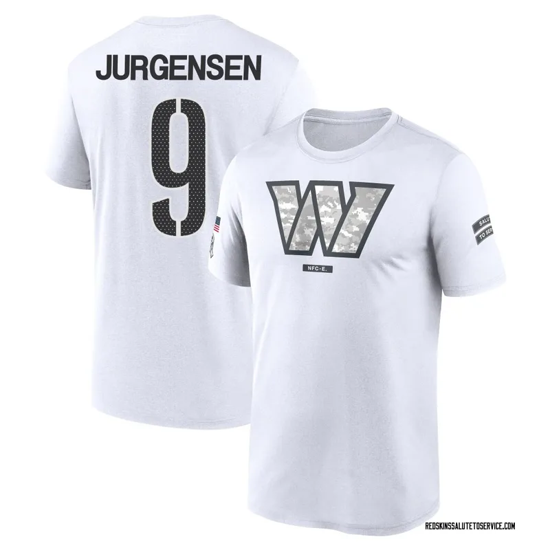 Youth Sonny Jurgensen Washington Commanders Legend White 2024 Salute to Service Performance T-Shirt