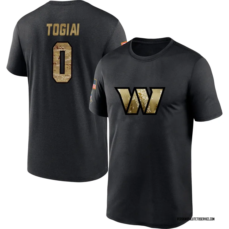 Youth Tanoa Togiai Washington Commanders Black 2020 Salute To Service Performance T-Shirt