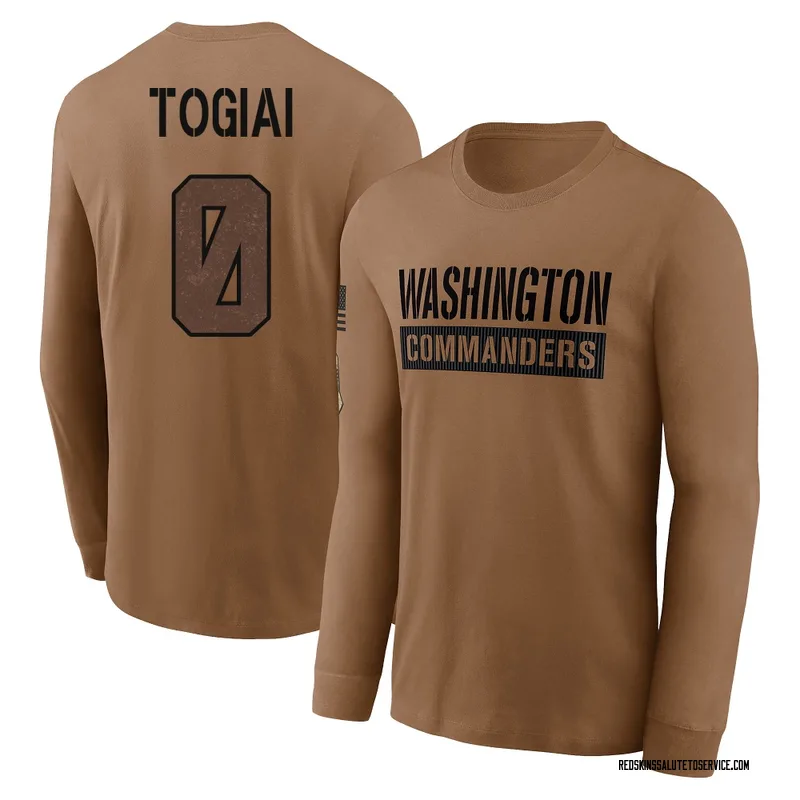 Youth Tanoa Togiai Washington Commanders Brown 2023 Salute To Service Long Sleeve T-Shirt