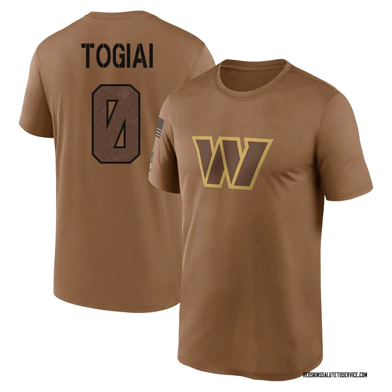 Youth Tanoa Togiai Washington Commanders Legend Brown 2023 Salute To Service Performance T-Shirt