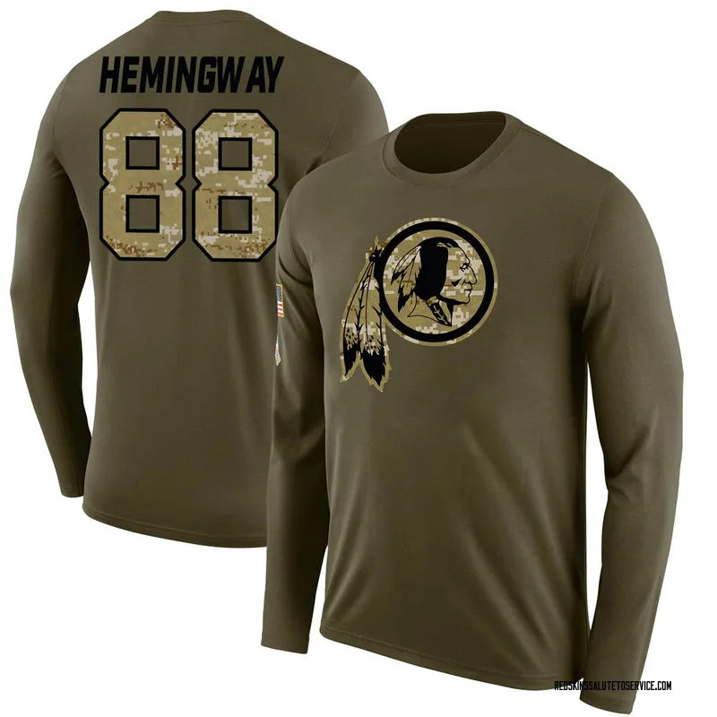 Youth Temarrick Hemingway Washington Football Team Legend Olive Salute to Service Sideline Long Sleeve T-Shirt