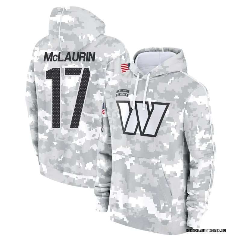 Youth Terry McLaurin Washington Commanders Camo Arctic 2024 Salute to Service Club Fleece Pullover Hoodie