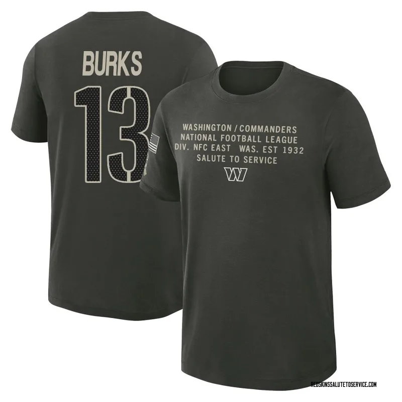 Youth Treylon Burks Washington Commanders Green Dark/ 2025 Salute to Service Sideline Slub T-Shirt